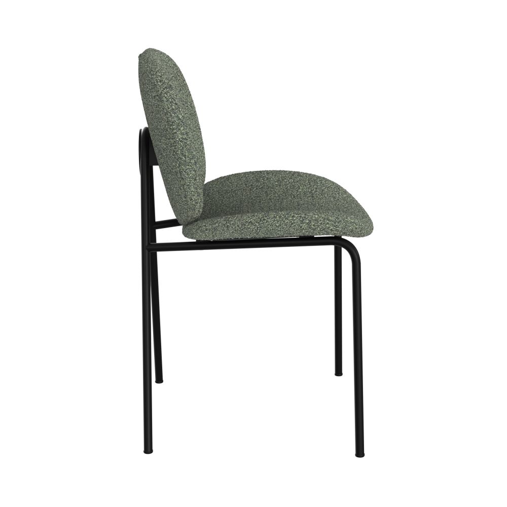 iris loop silla de tela verde caqui negro metal set de 2