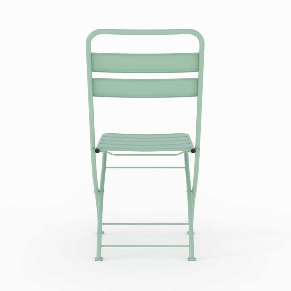 chaise jardin pliante yumi en metal vert lot de 2