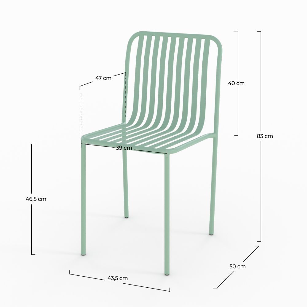 chaise jardin yumi metal vert lot 2