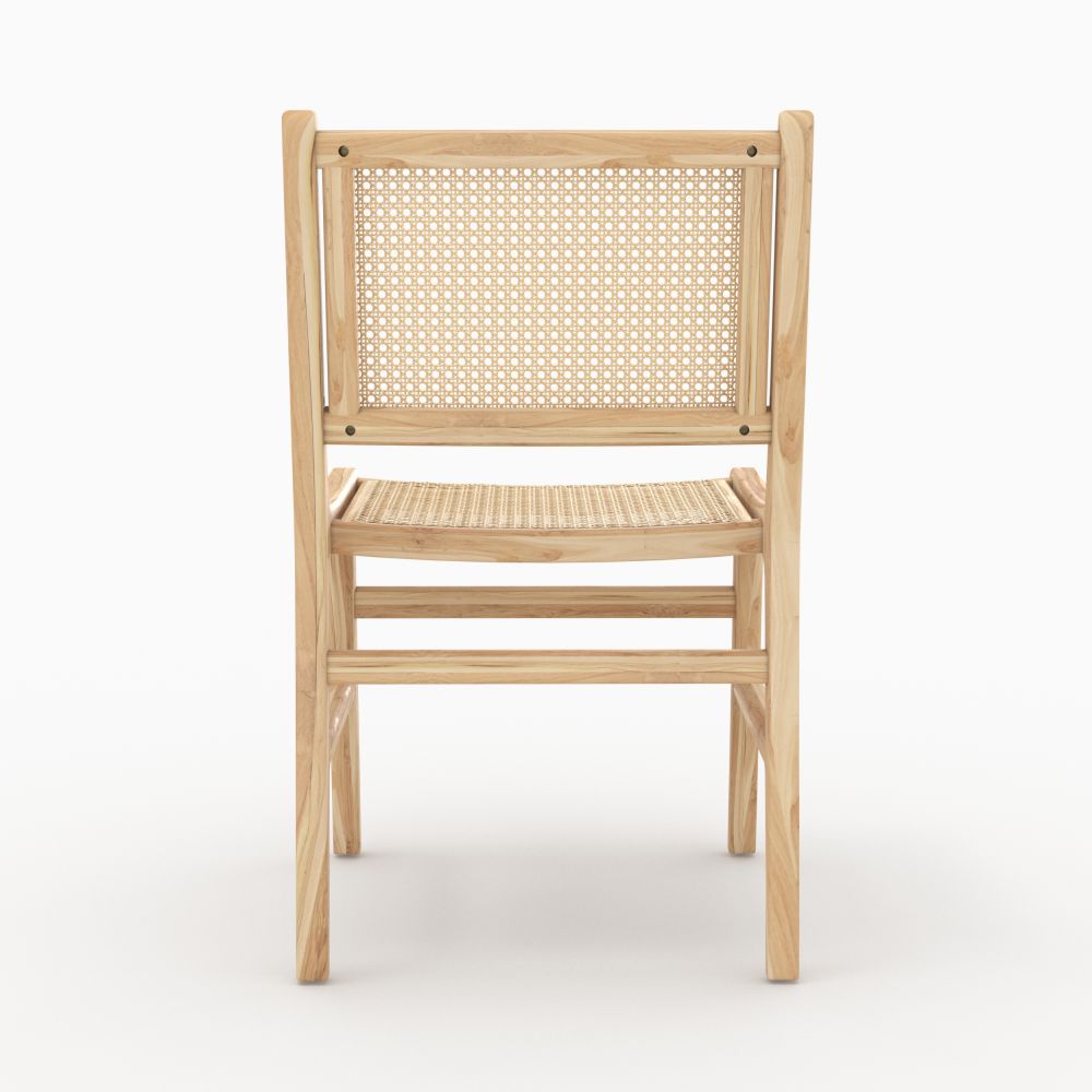chaise kyla en teck et rotin