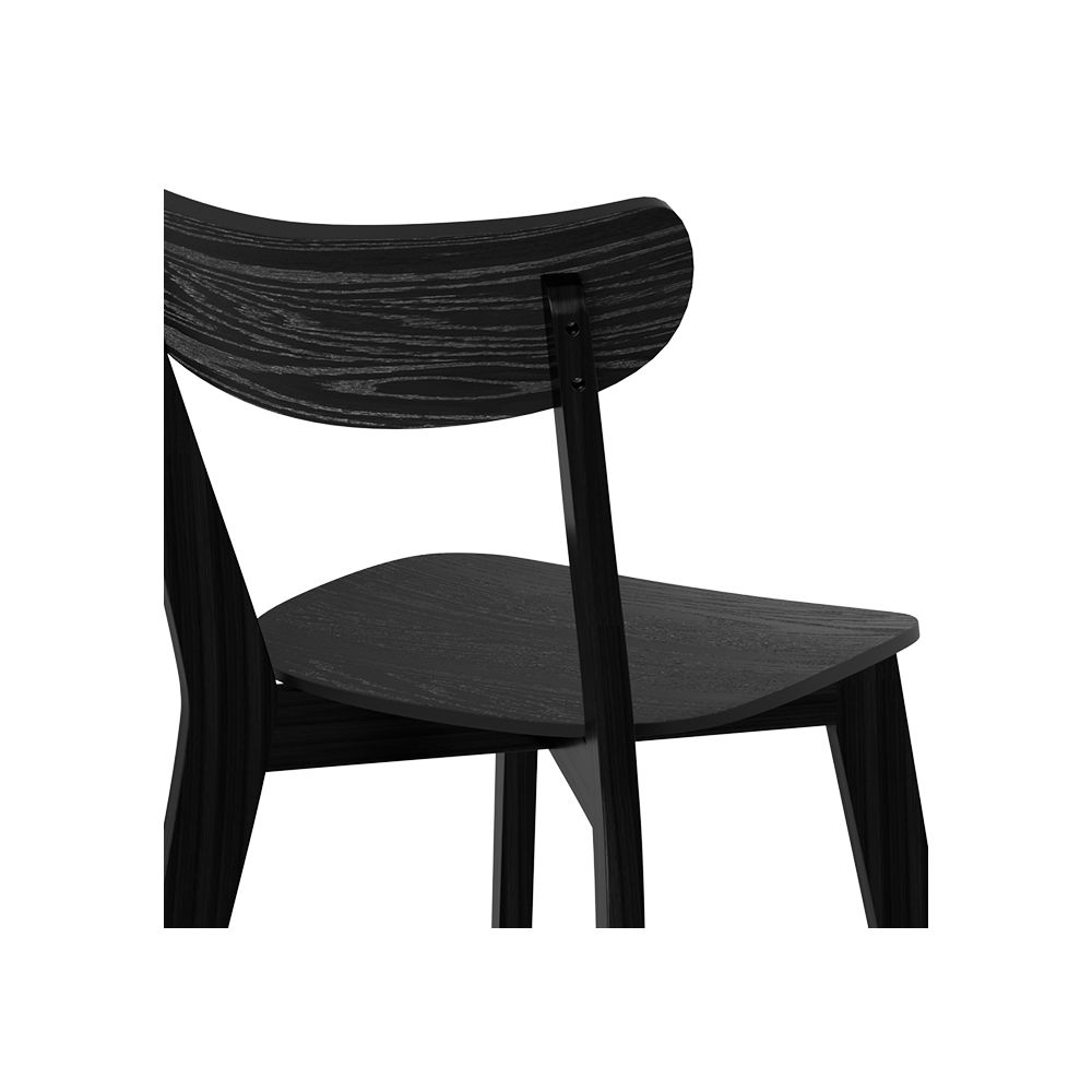 chaise lot de 2 en bois noir tabata
