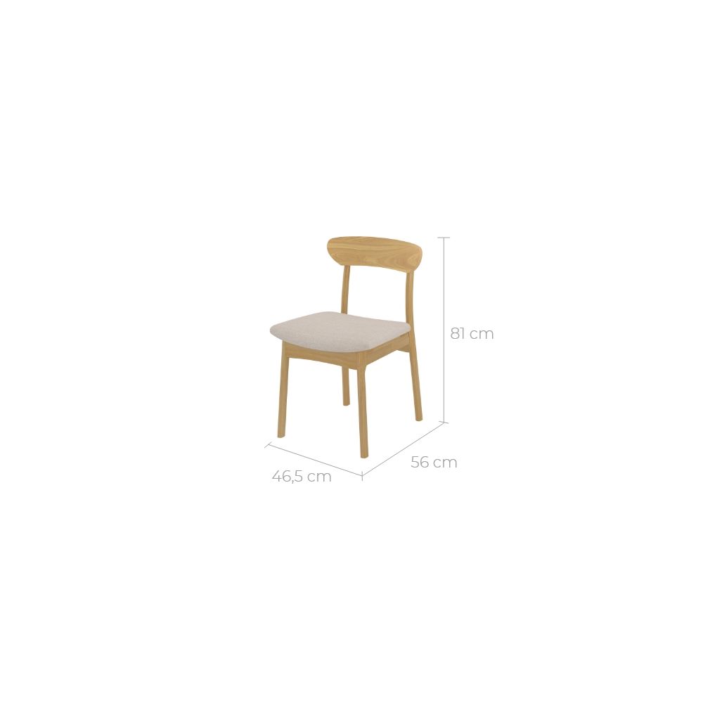 chaise lot de 2 en tissu et bois lana