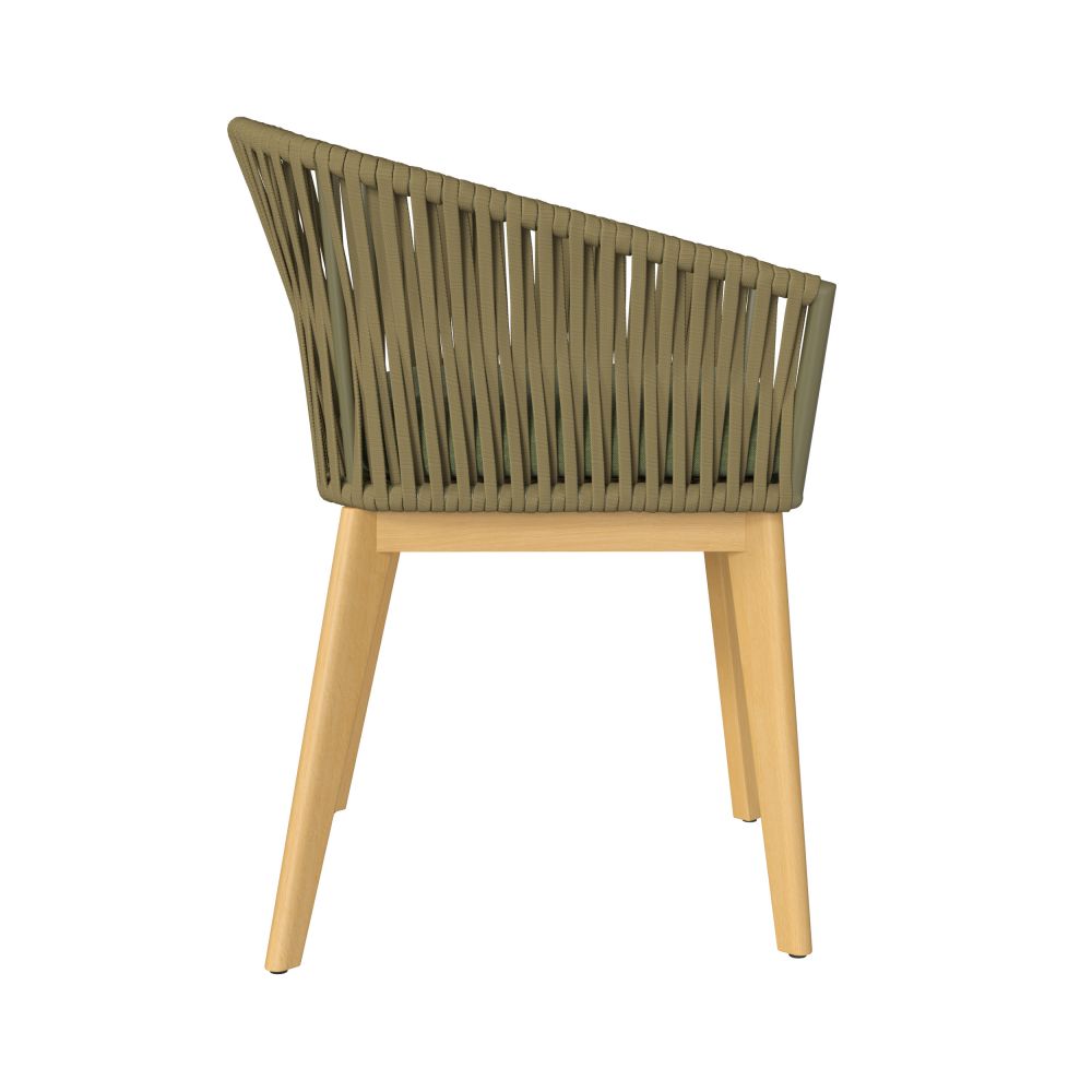 chaise olive de jardin tissu vert bois acacia
