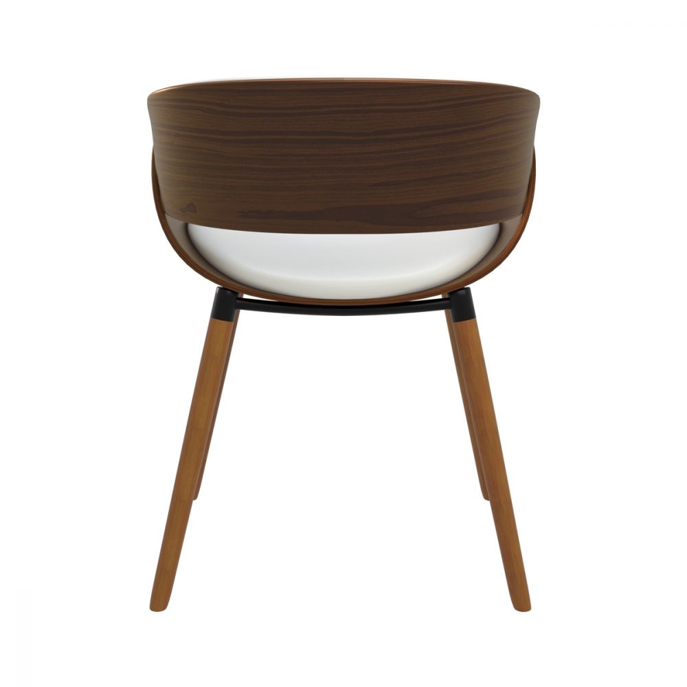 chaise polo blanche pieds bois fonce