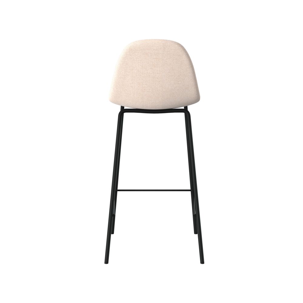 chaise pour ilot central 65 cm en tissu beige lot de 2 henrik pieds noirs