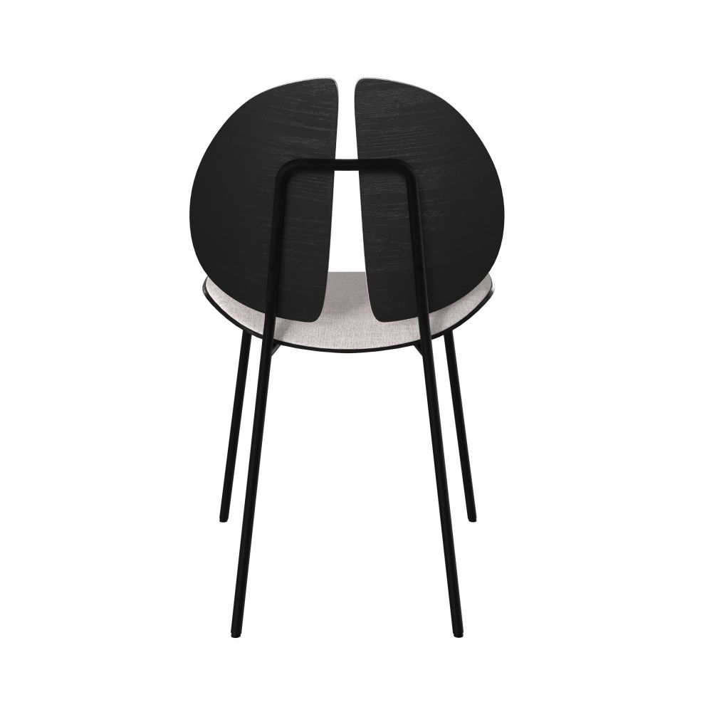 chaise tissu gris coccinelle bois noir