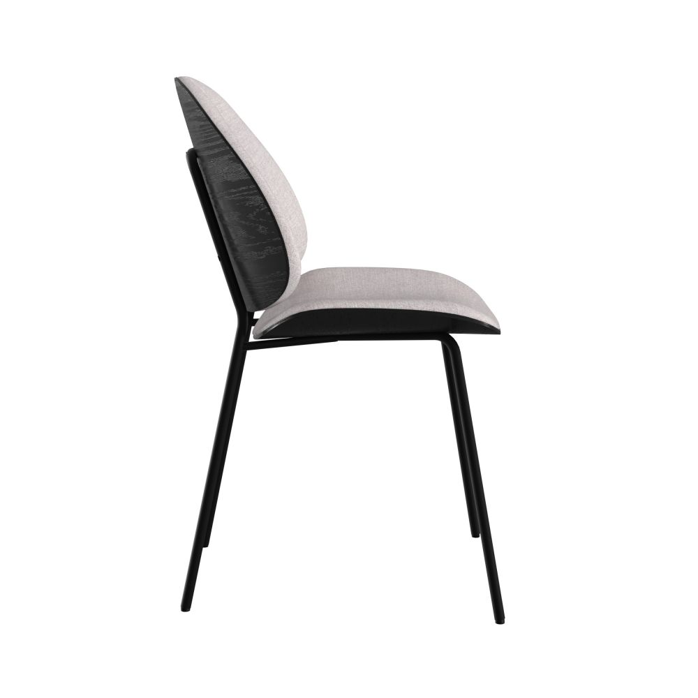 chaise tissu gris et bois noir coccinelle
