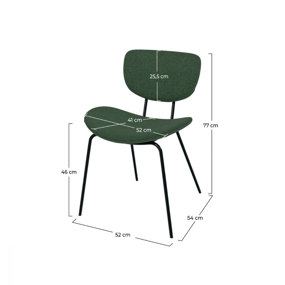 chaise verner en tissu vert lot de 2 pieds en m_tal