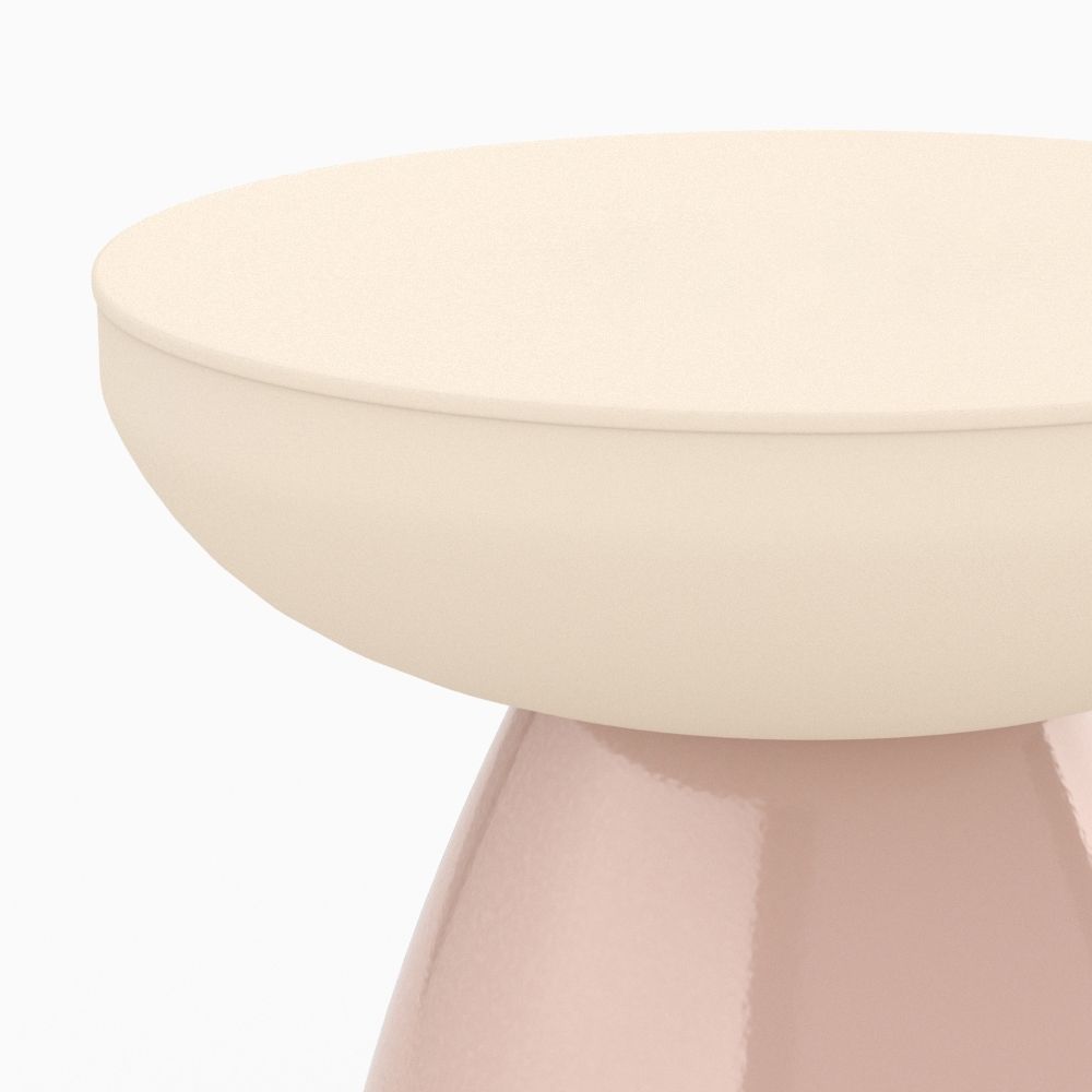 colettetable d appoint en metal rose ronde