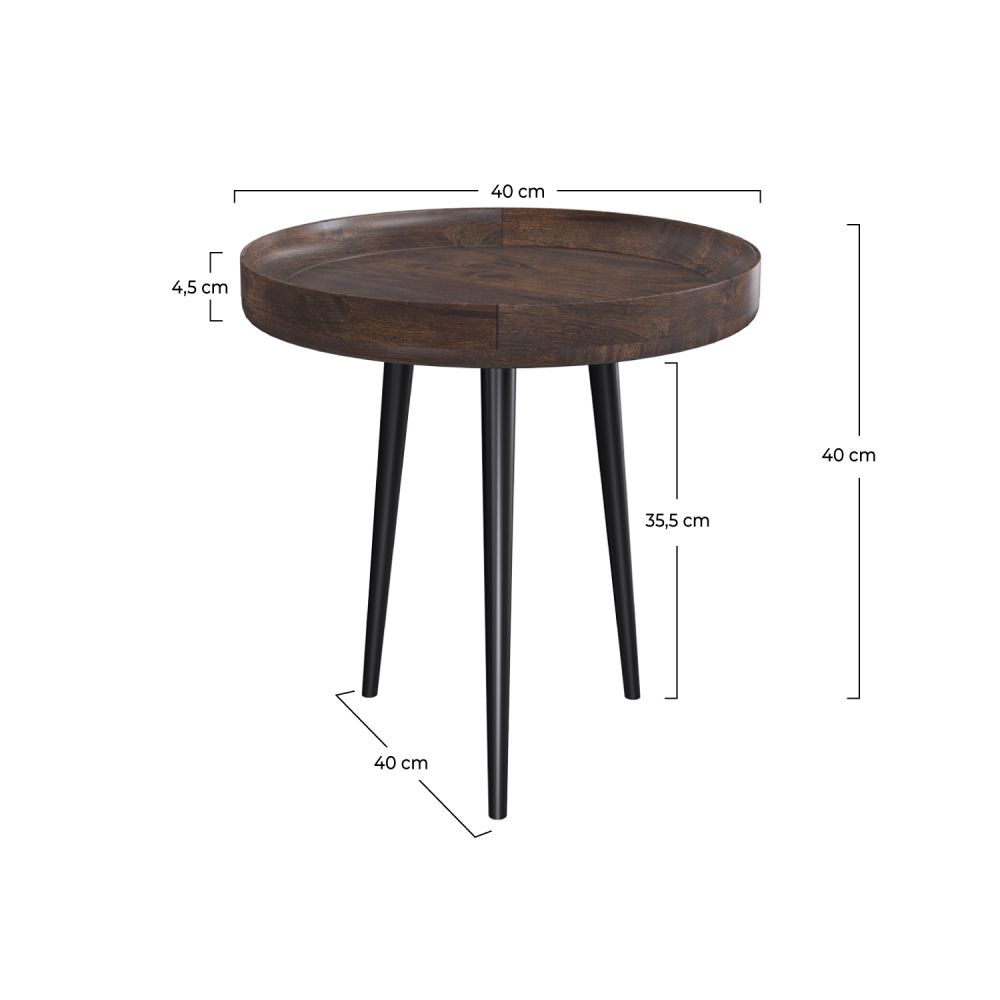 dimensions table appoint bois manguier fonce palak_1