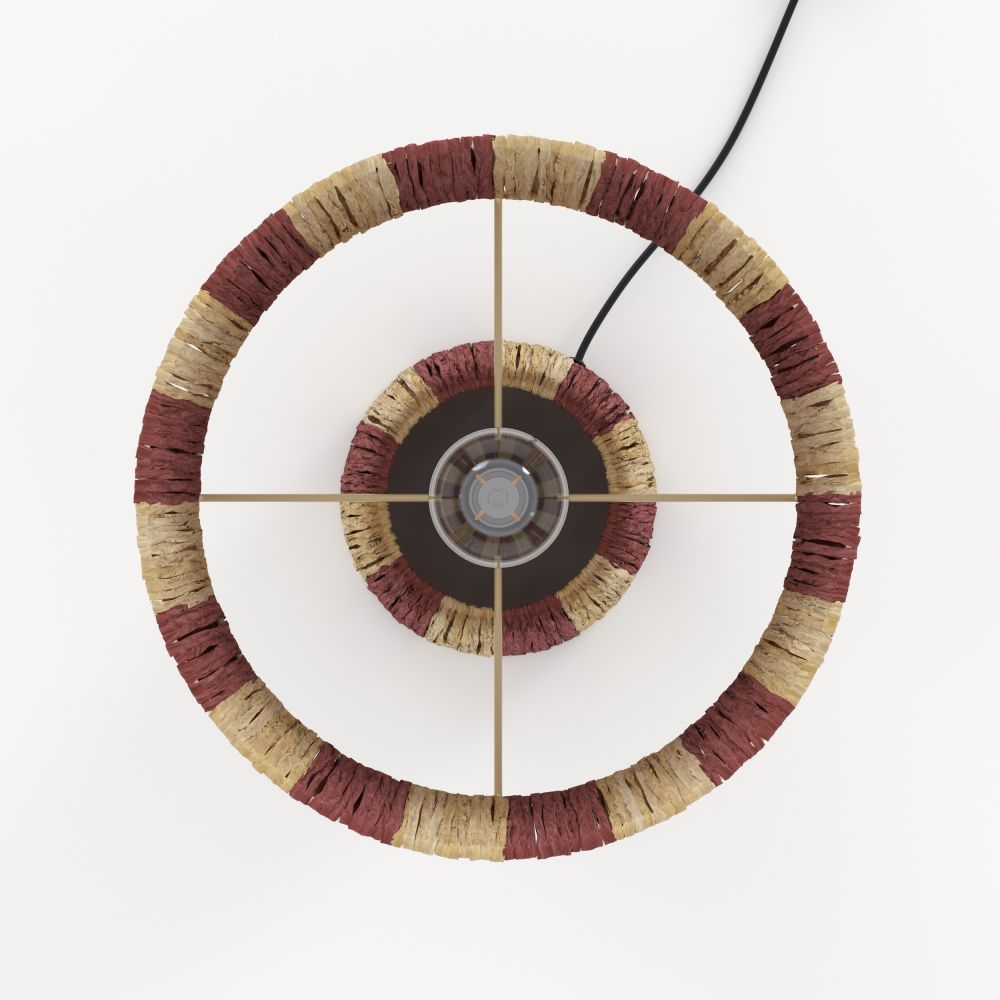 eclairage boheme lampe solea terracotta rayee palmier bordeaux
