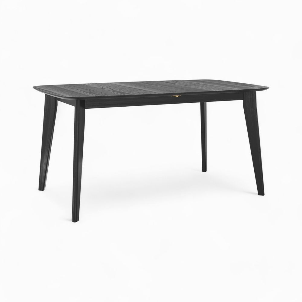 ensemble table et chaises oman en velours et bois noir 4 personnes