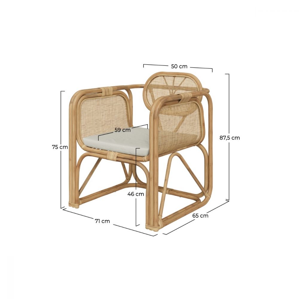 fauteuil en rotin naturel navahino confortable