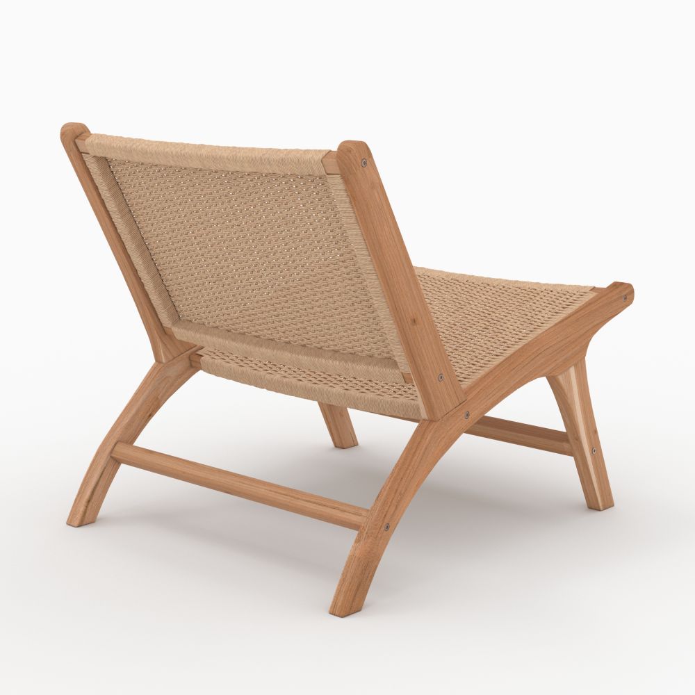 fauteuil en teck et cordage en loom kilka