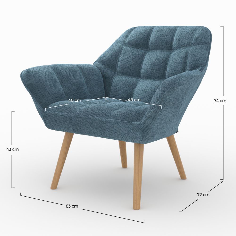 fauteuil en tissu bleu simba rendez vous deco