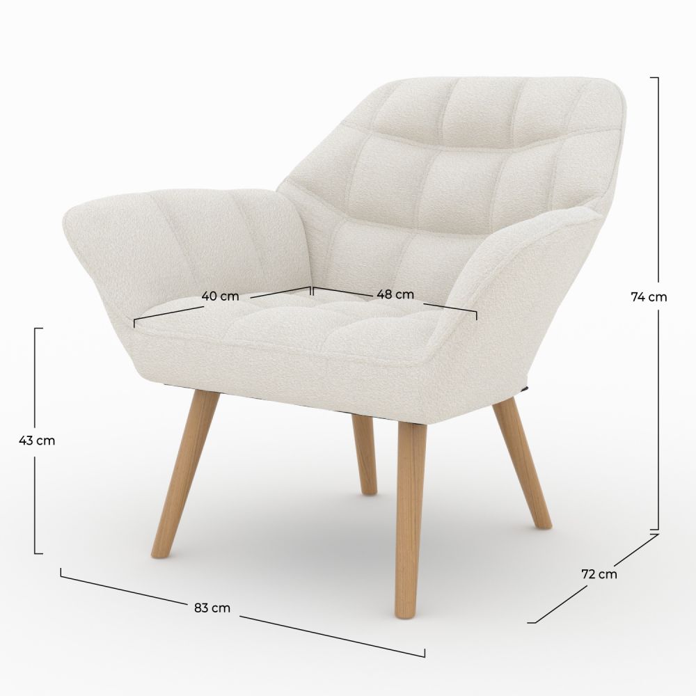 fauteuil en tissu boucle blanc simba rendez vous deco