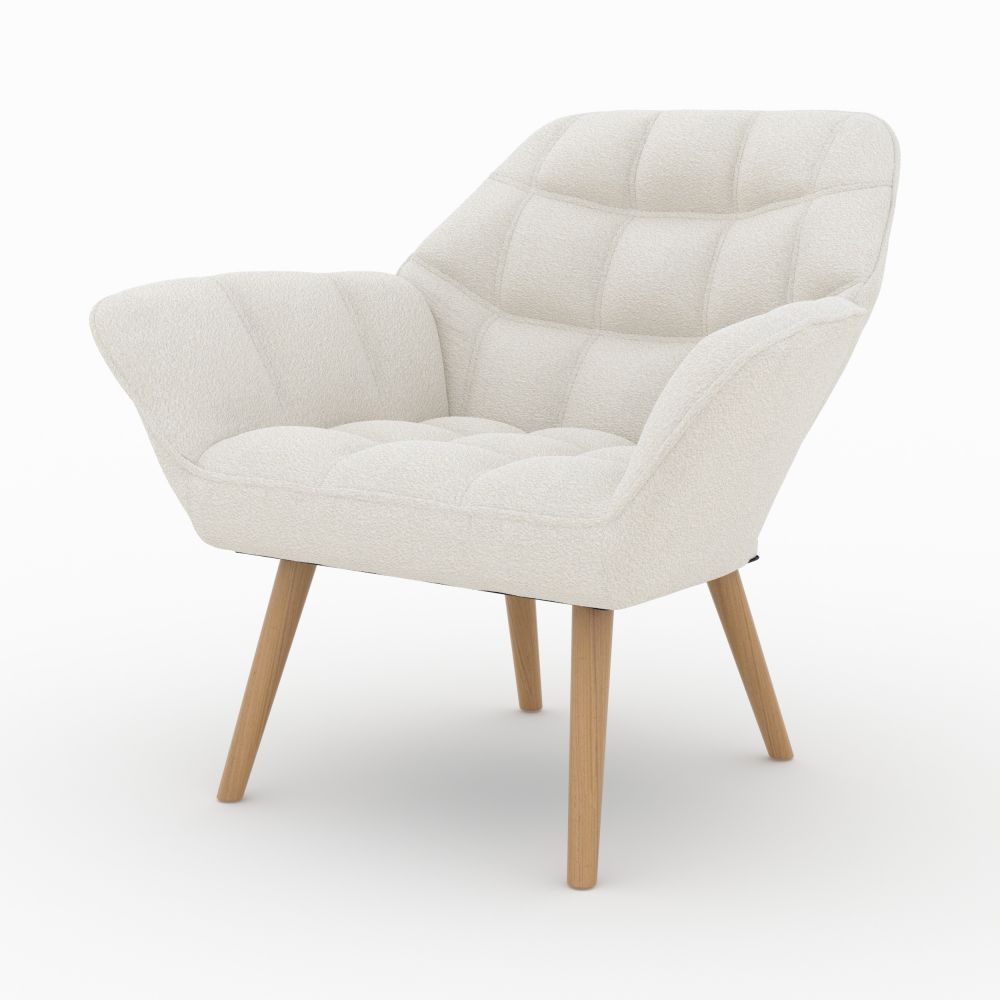 fauteuil en tissu boucle blanc simba