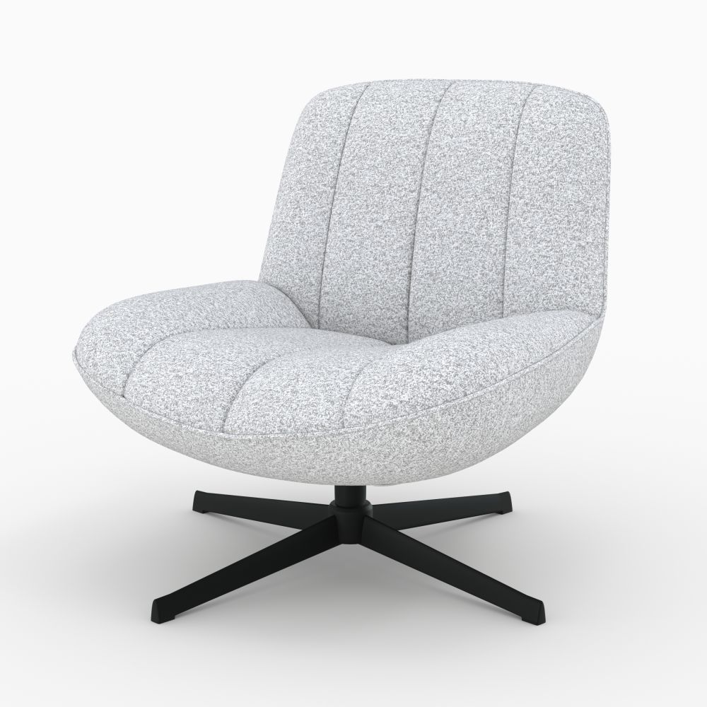 fauteuil en tissu boucle gris chine pivotant elvis