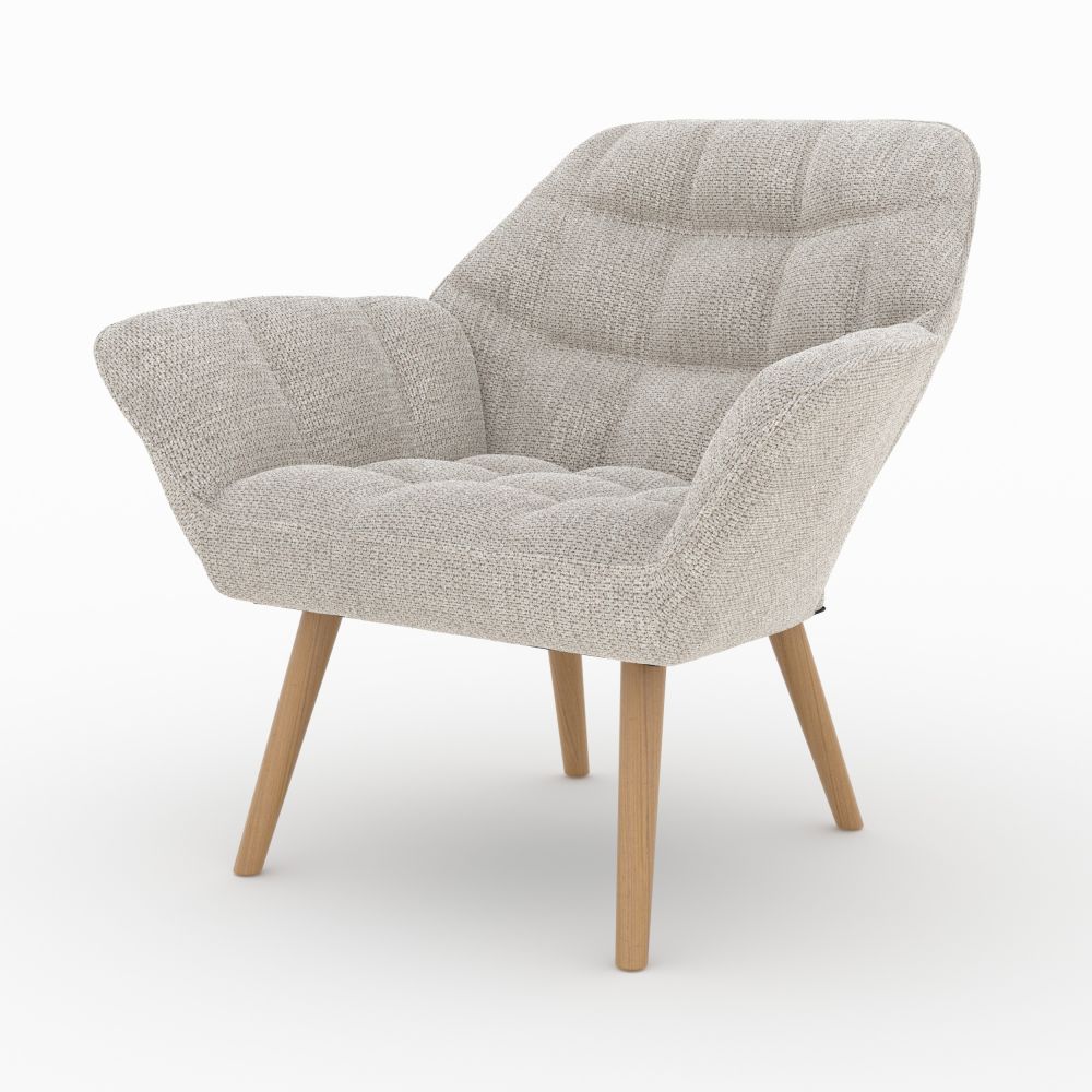 fauteuil en tissu gris clair simba