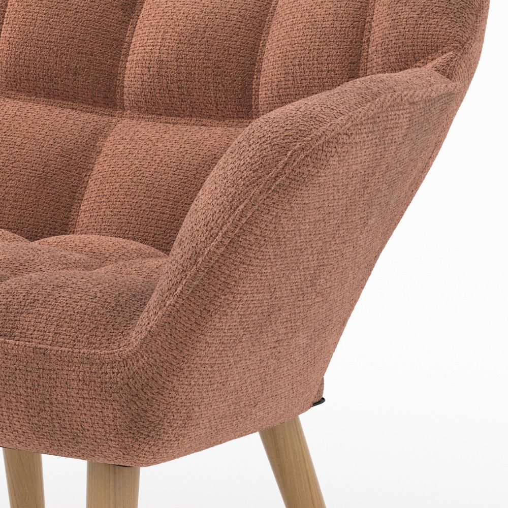 fauteuil en tissu rouge simba