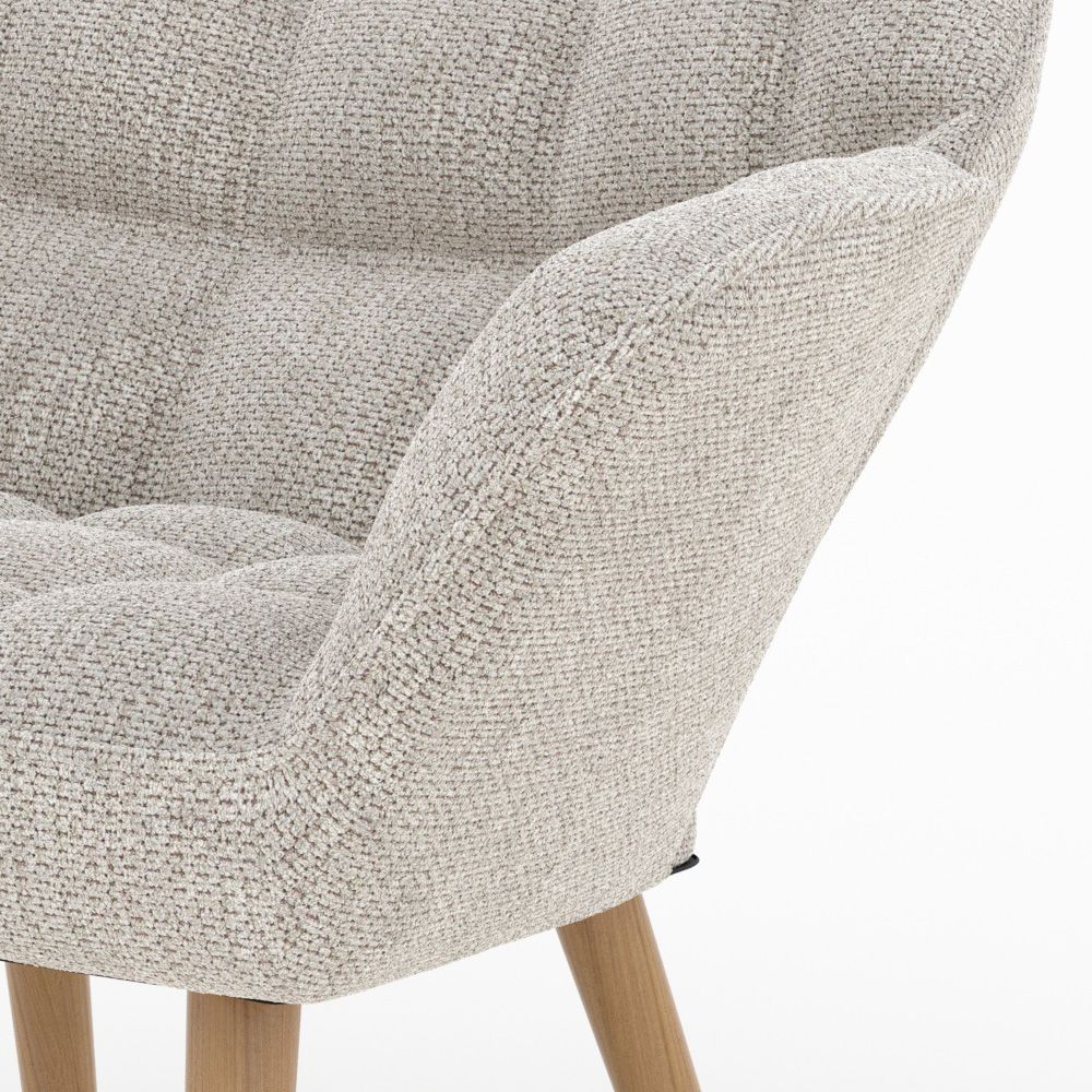 fauteuil en tissu texture epais gris clair simba