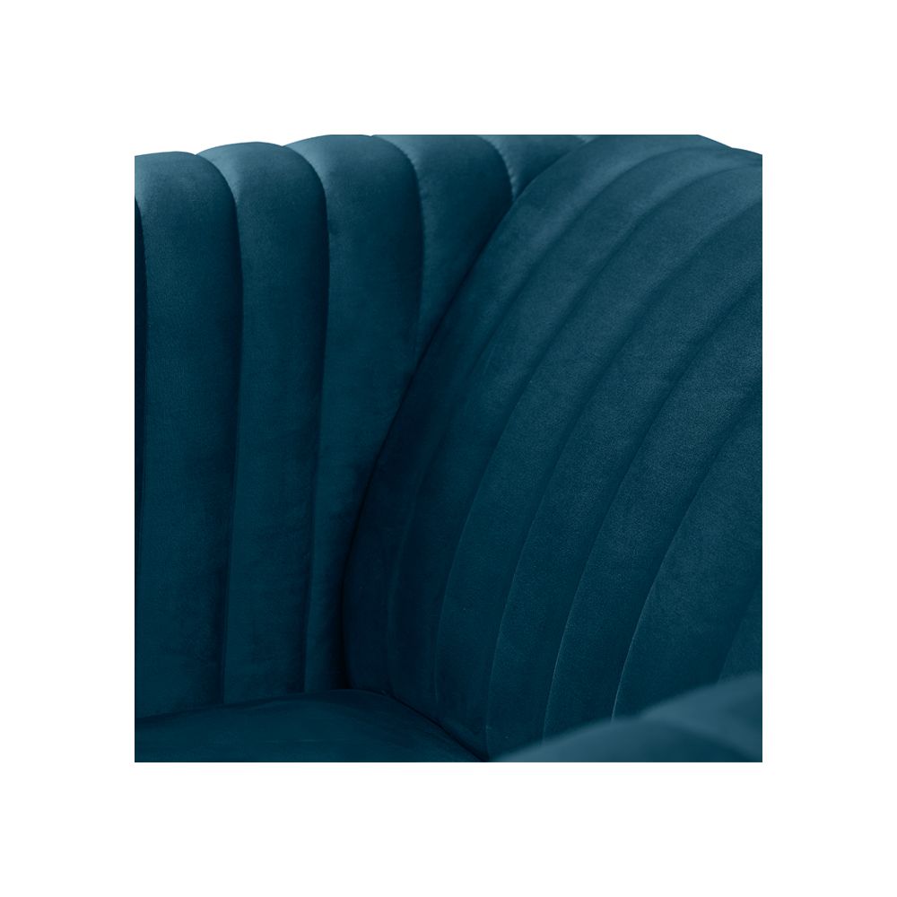 fauteuil gatsby en velours bleu fonce pieds dore