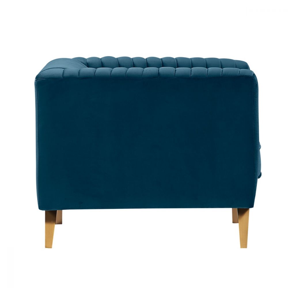 fauteuil gatsby en velours bleu fonce