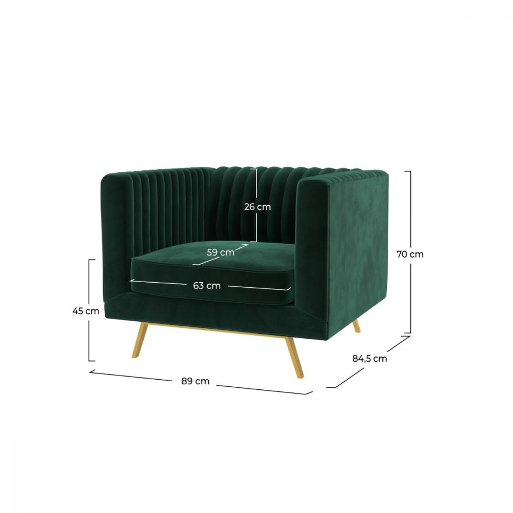 fauteuil gatsby en velours vert fonce