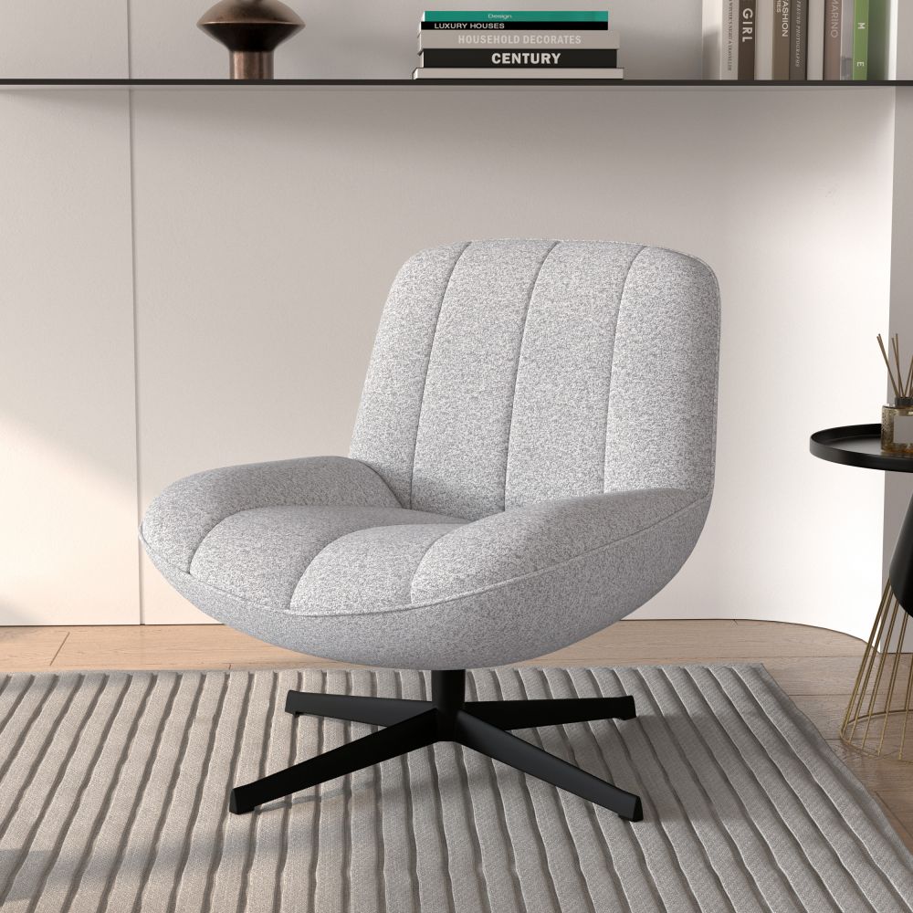fauteuil gris chine pied noir