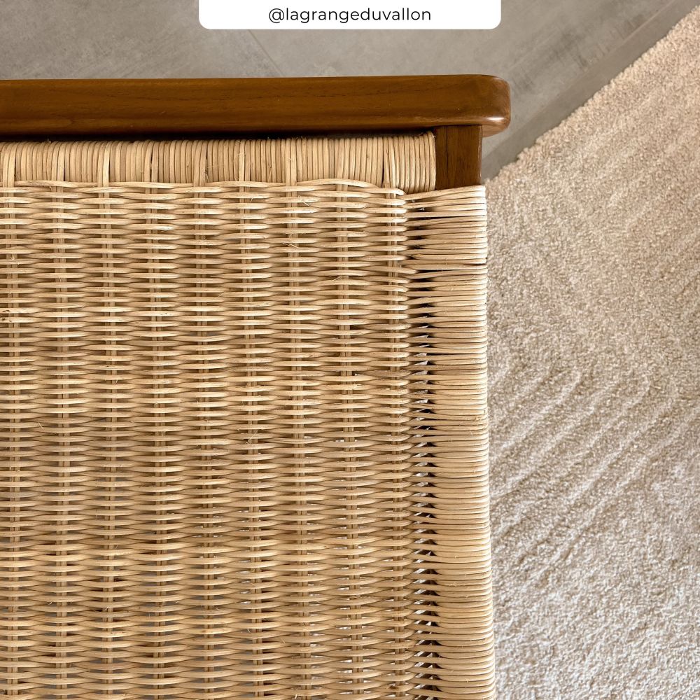 fauteuil kilka bois de teck et tressage vannerie rdv deco