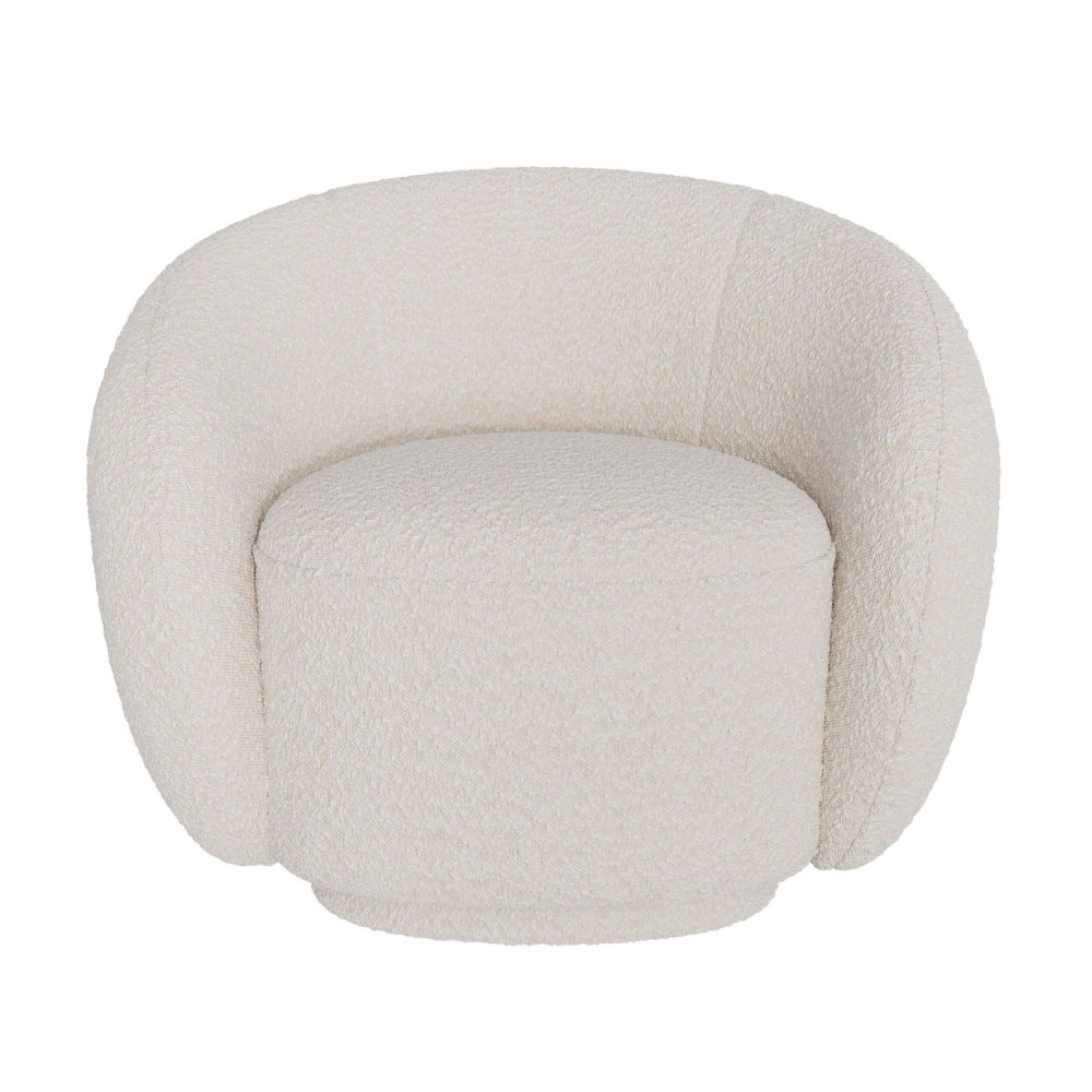 fauteuil naya en tissu boucle blanc