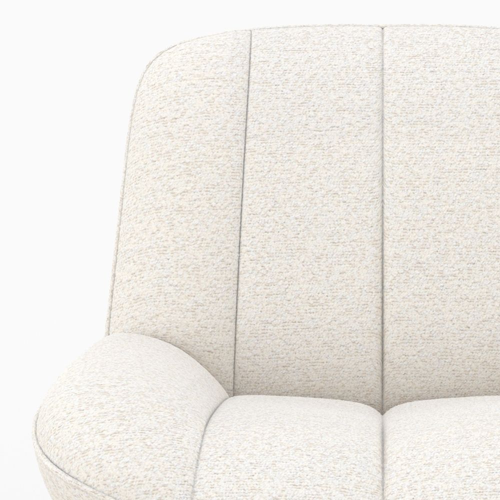 fauteuil pivotant en tissu boucle blanc elvis