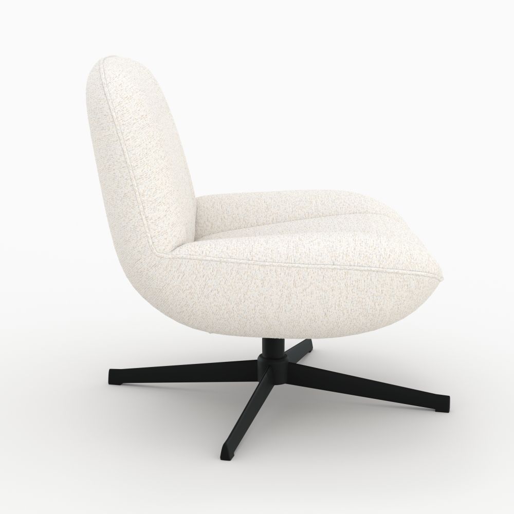 fauteuil pivotant en tissu bouclette blanc casse elvis