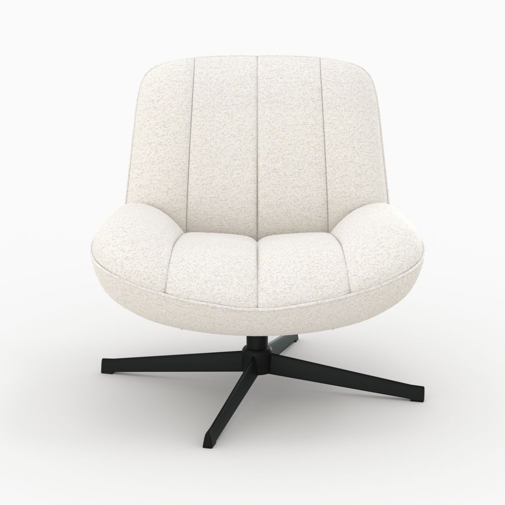 fauteuil pivotant tissu boucle blanc casse elvis