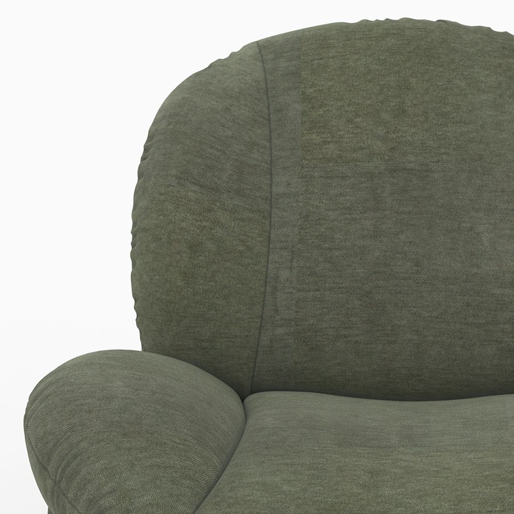 fauteuil pivotant tissu effet velours vert kaki ricci