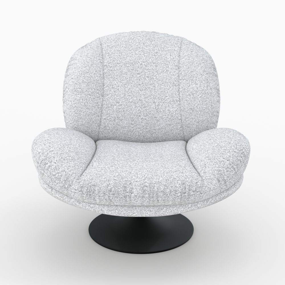 fauteuil ricci pivotant tissu boucle gris chine