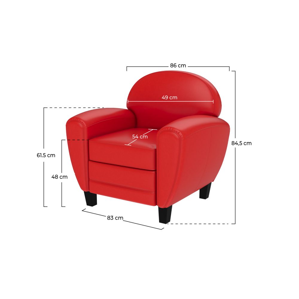fauteuil rouge cuir club