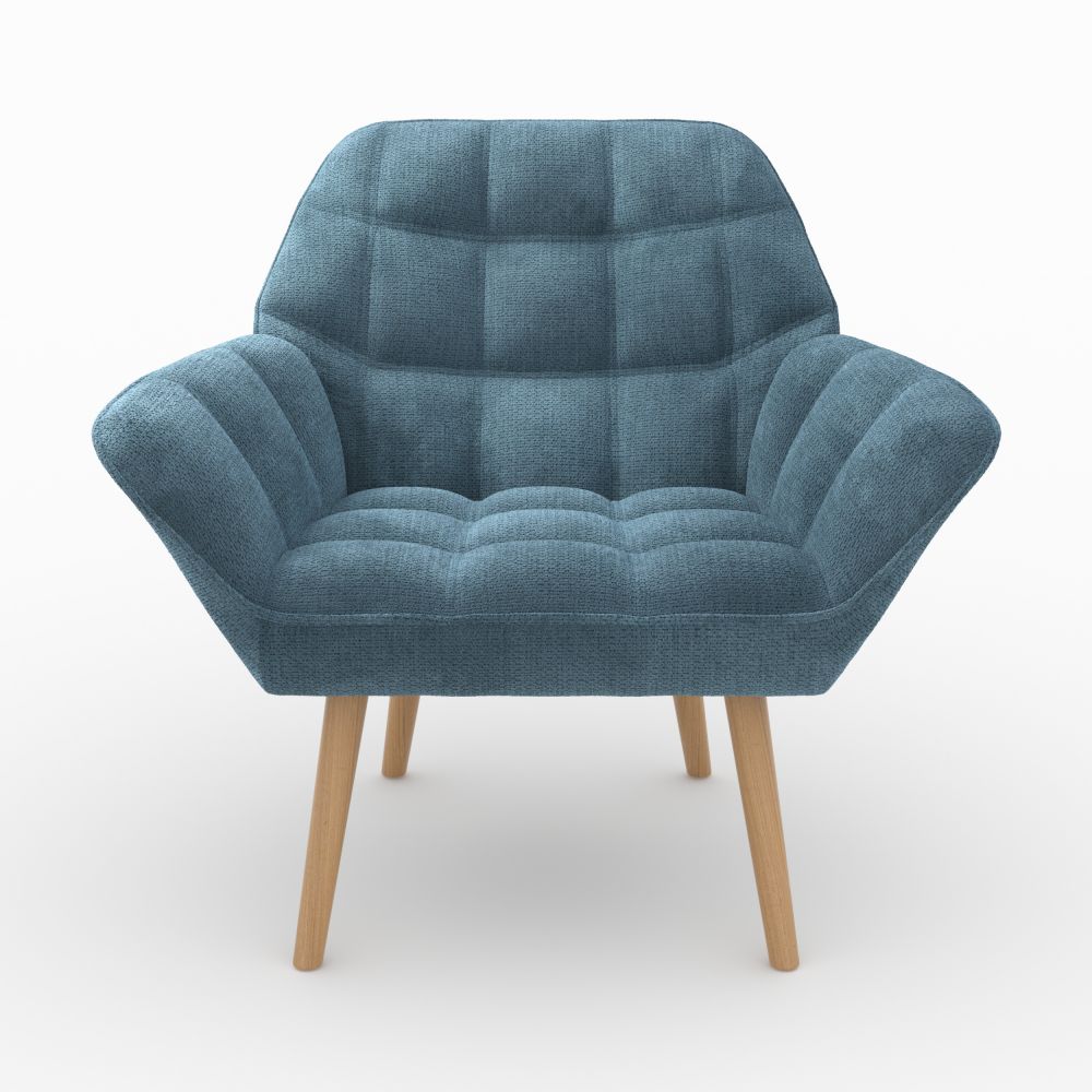 fauteuil simba en tissu bleu