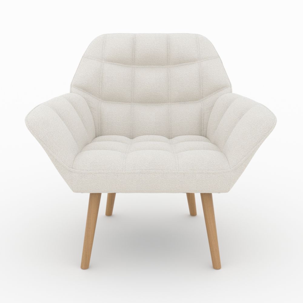 fauteuil simba en tissu boucle blanc