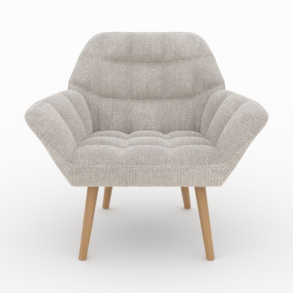 fauteuil simba en tissu gris clair