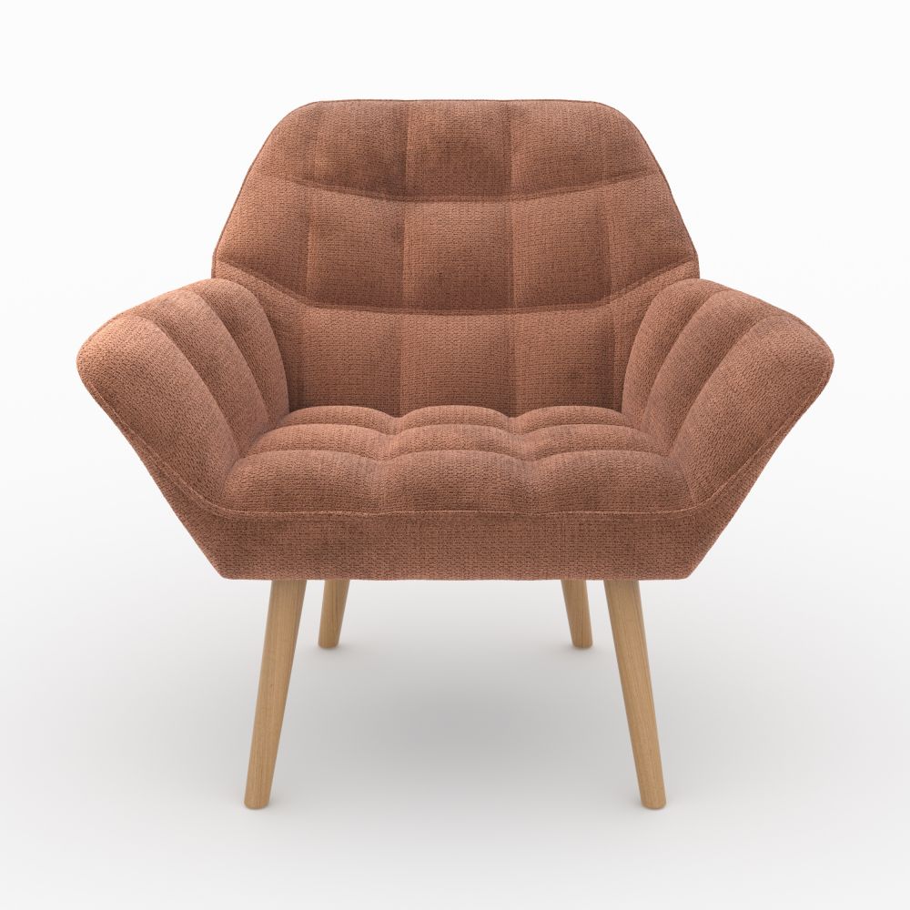 fauteuil simba en tissu rouge ancien