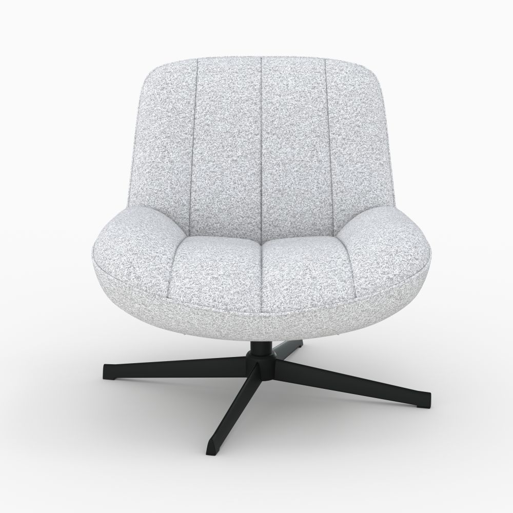 fauteuil tissu boucle gris chine pivotant elvis