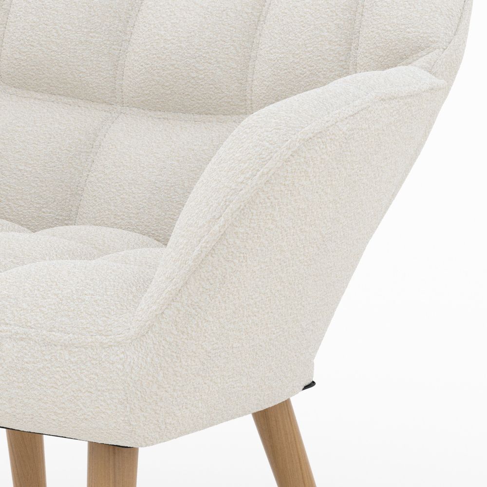 fauteuil tissu bouclette blanc simba