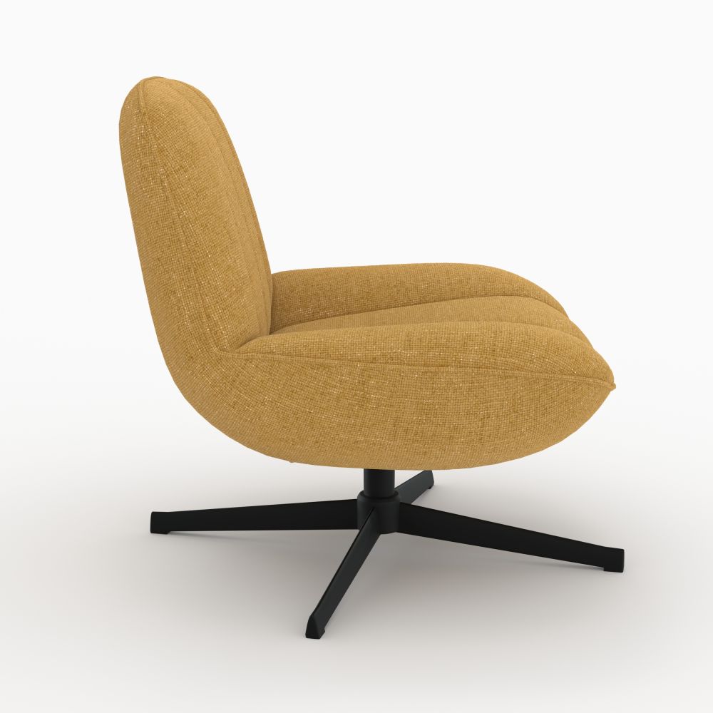 fauteuil velours jaune moutarde pivotant elvis