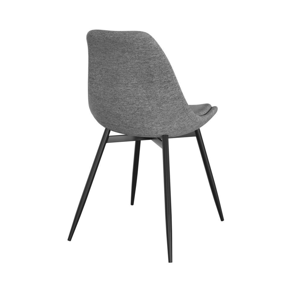 flippi chaise en tissu gris fonce chine lot de 2 pieds metal