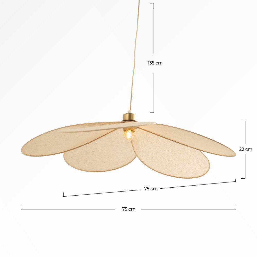 flora suspension en tissu beige d 75 cm