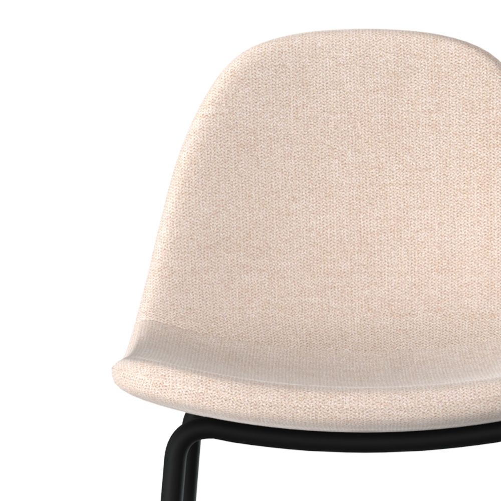 henrik chaise pour ilot central 65 cm en tissu beige lot de 2 pieds noirs chaise de bar