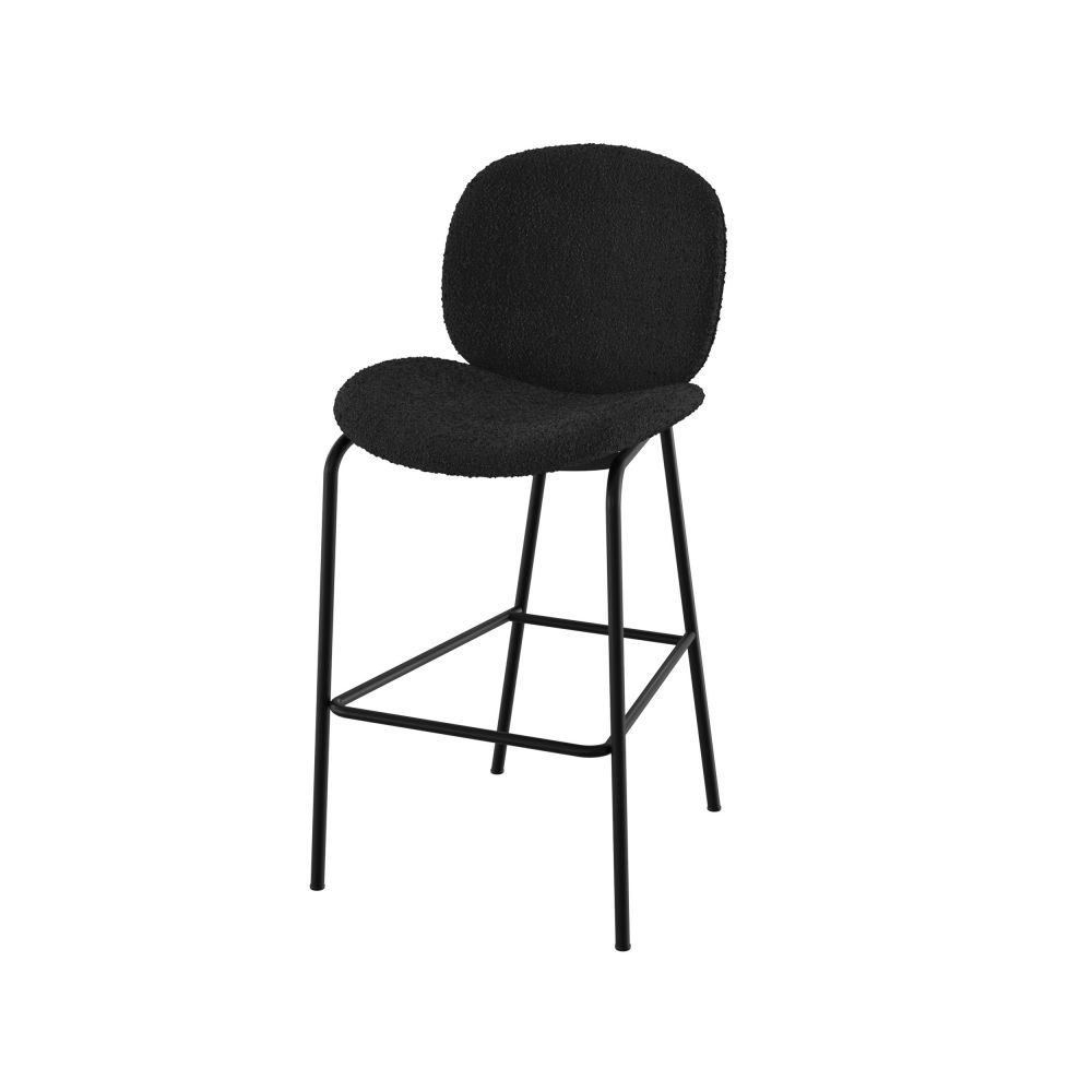 silla de bar iris para isla central en tejido loop negro lote de 2 65