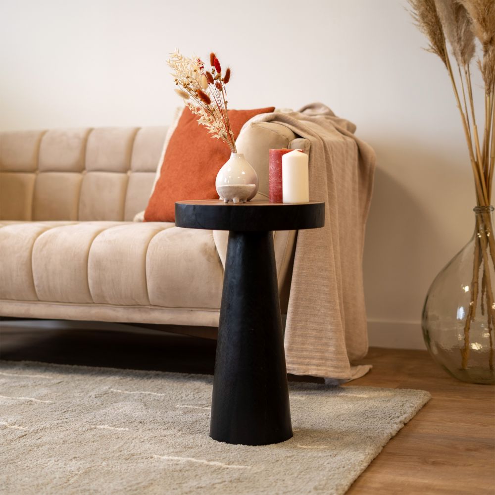 janah table appoint ronde noire ambiance