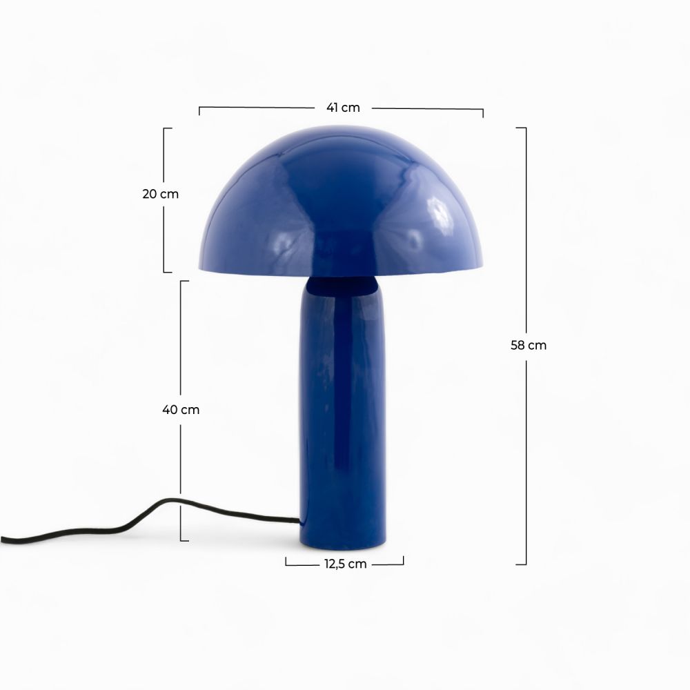 lampe champignon en metal bleu fonce enais